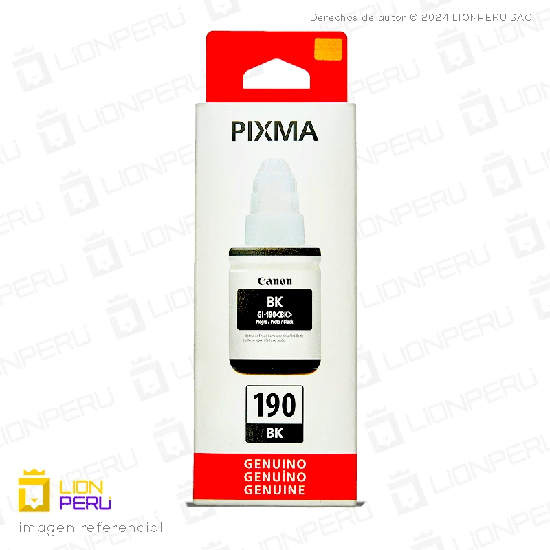 Tinta Canon GI-190BK Botella Original Negro