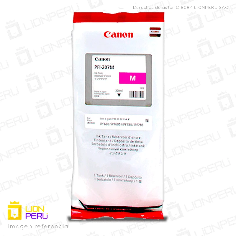 Tinta Canon PFI-207M Cartucho Magenta Original