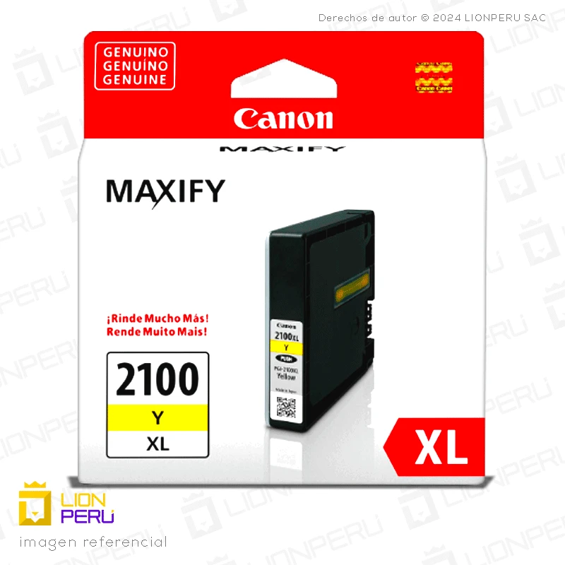 Tinta Canon PGI-2100XL Cartucho Original Amarillo