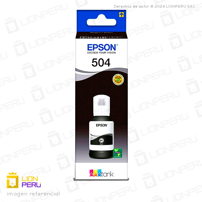 Tinta Epson T504120, T5041 Botella Original Negro