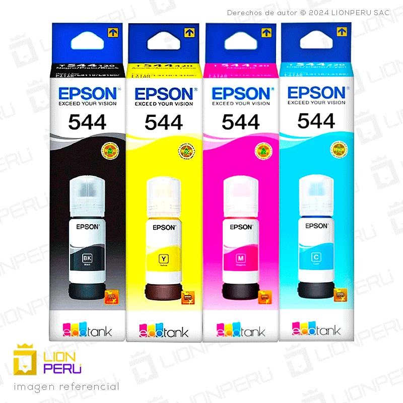 Tinta Epson T544, 544 Botella Original Pack Completo