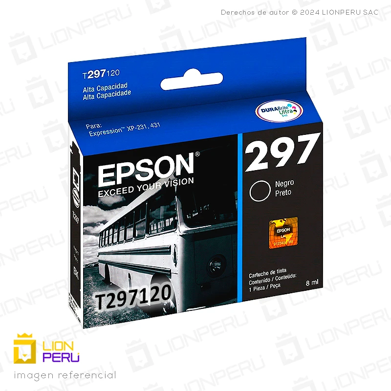 Tinta Epson T297120, T297 Negro Original
