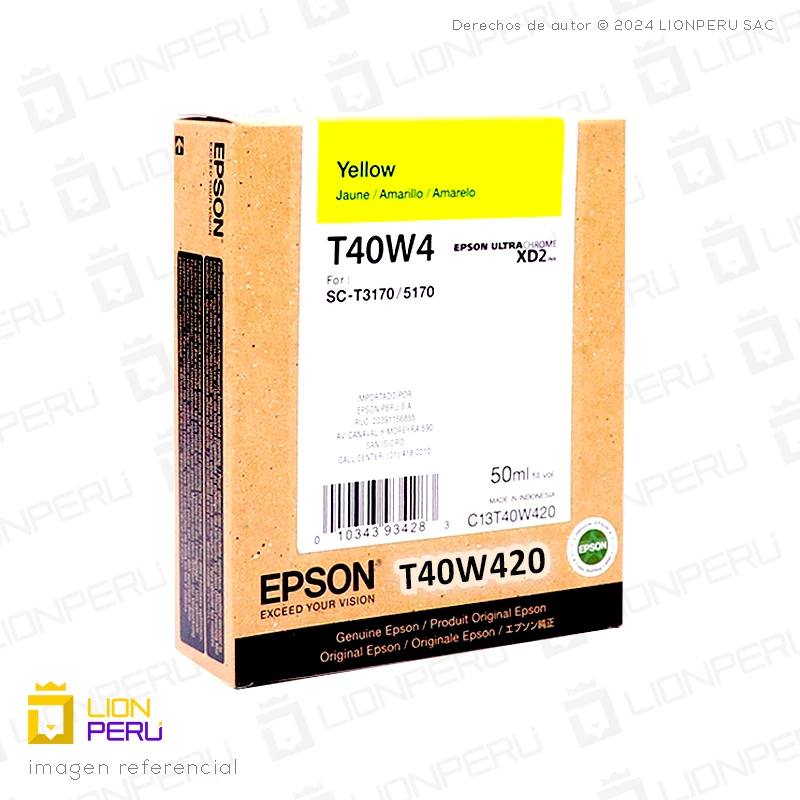 Tinta Epson T40W420, T40W Bolsa Original Amarillo