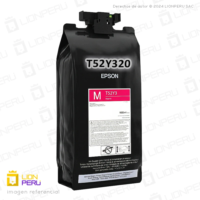 Tinta Epson T52Y320, T52Y Bolsa Original Magenta