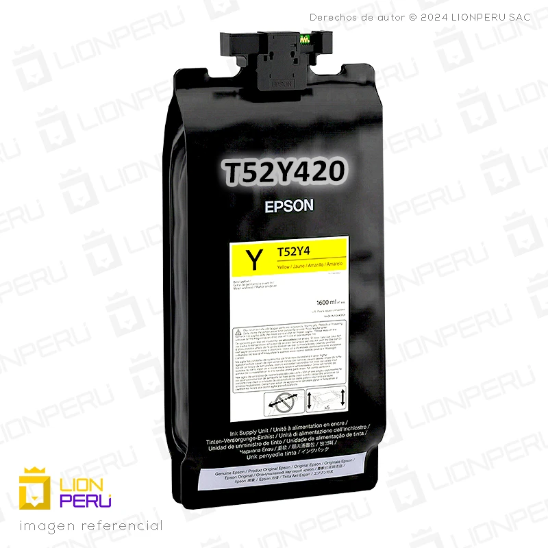 Tinta Epson T52Y420, T52Y Bolsa Original Amarillo