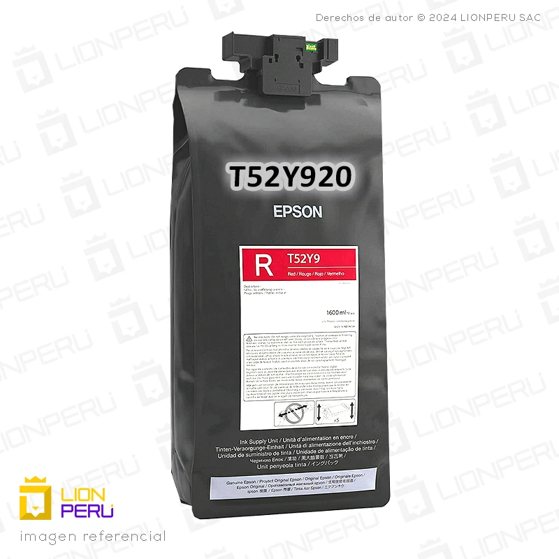 Tinta Epson T52Y920, T52Y Bolsa Original Rojo