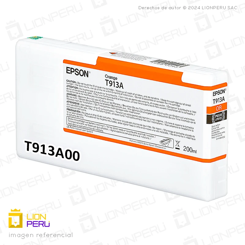 Tinta Epson T913A00, T913A Naranja Original