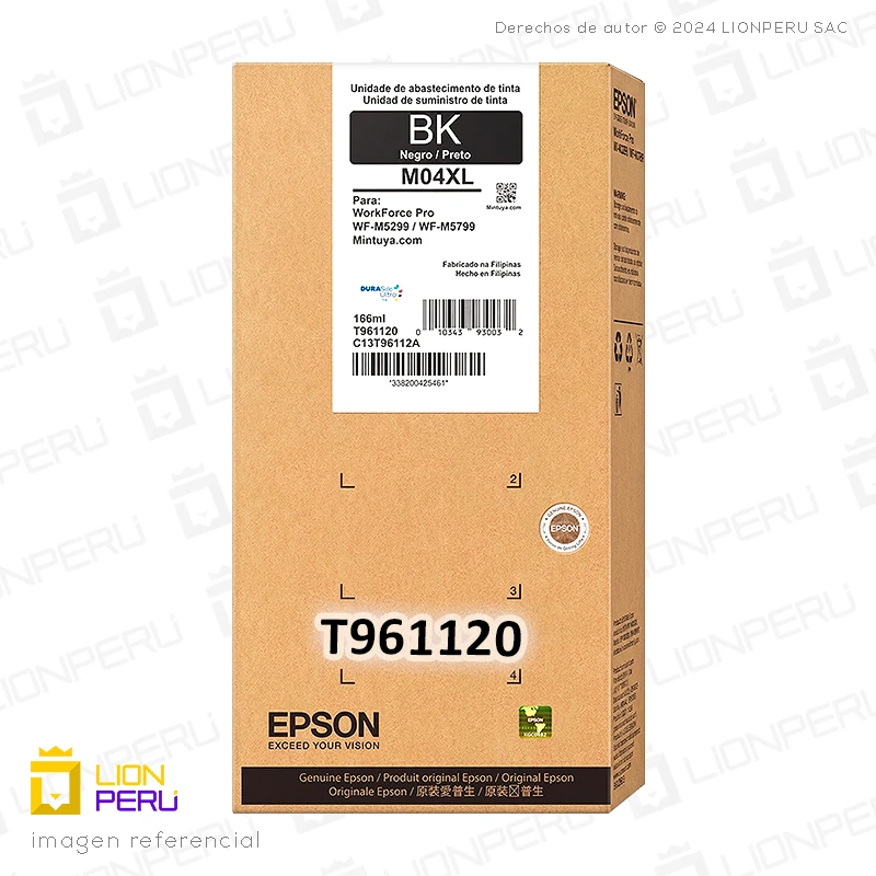 Tinta Epson T961120, T9611 Negro Original