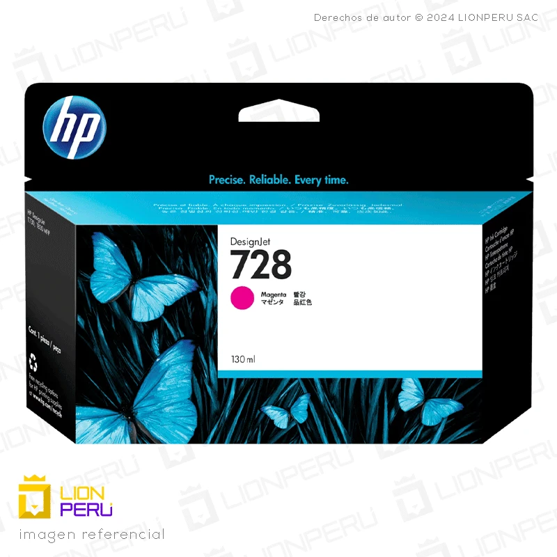 Tinta HP 728, F9J66A Cartucho Original Magenta