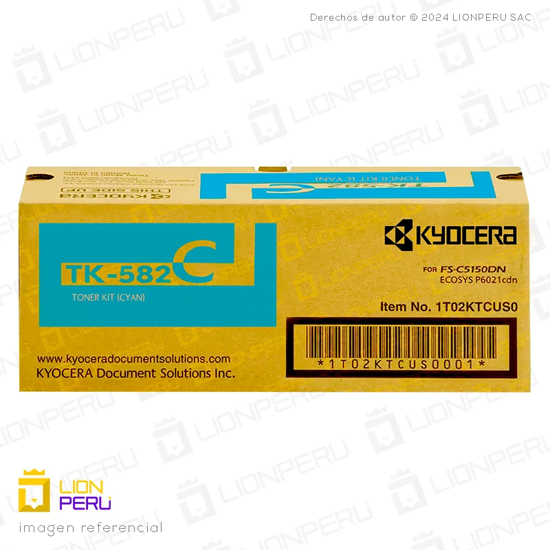 Toner Kyocera TK-582C Cartucho TK582C Original Cyan