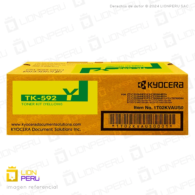 Toner Kyocera TK-592Y Cartucho TK592Y Original Yellow