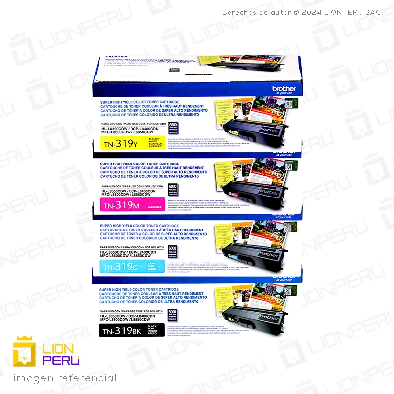 Toner Brother TN319 Cartucho TN-319 Pack Kit Completo