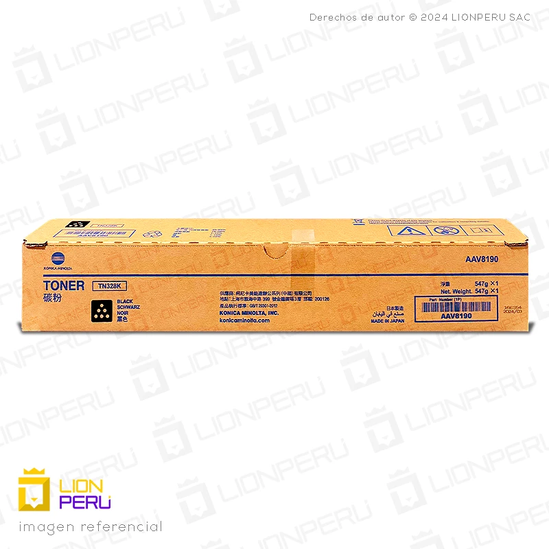 Toner Konica Minolta TN-328K, TN328K, AAV8190 Negro