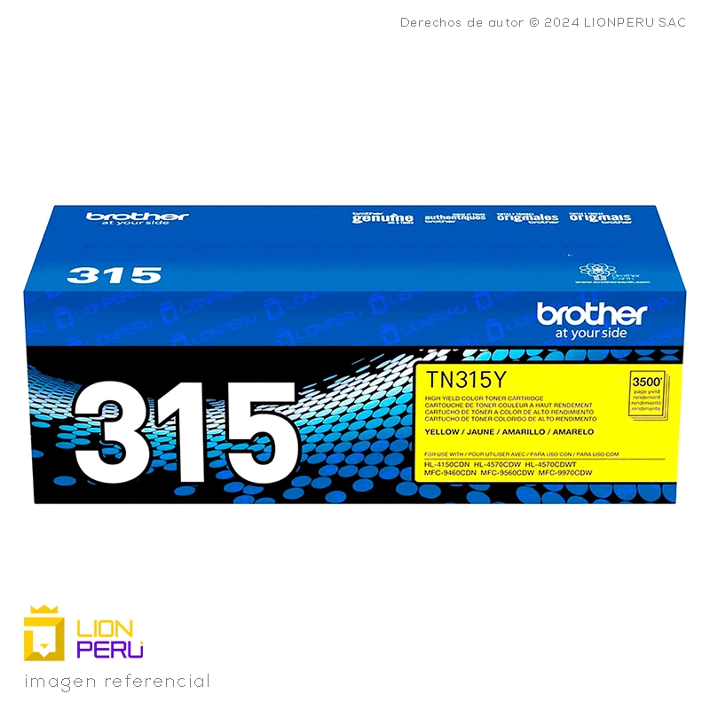 Toner Brother TN315Y Cartucho TN-315Y Yellow