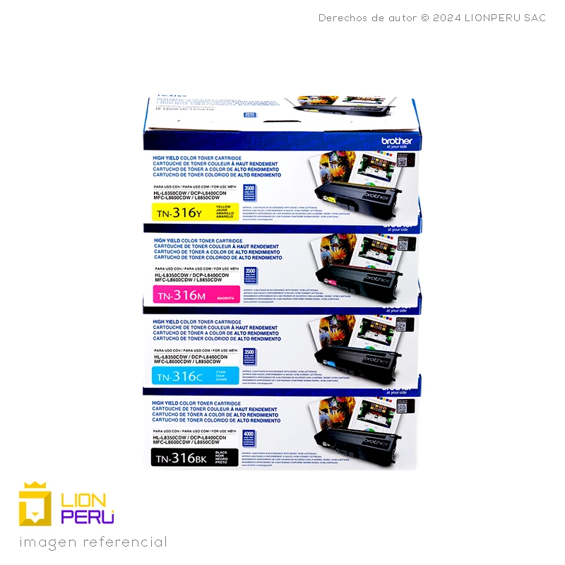 Toner Brother TN316 Cartucho TN-316 Pack Kit Completo