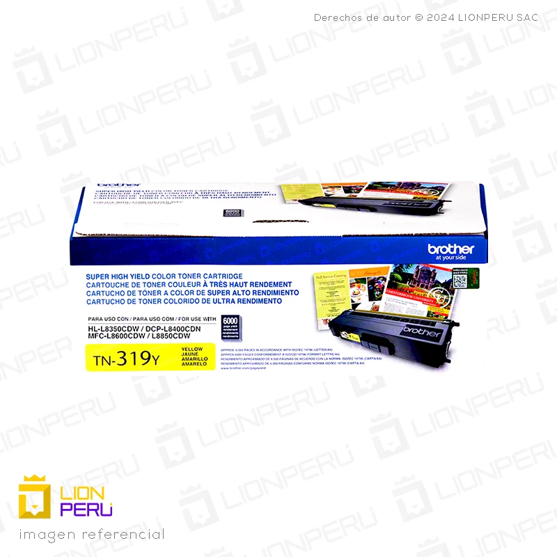 Toner Brother TN319Y Cartucho TN-319Y Yellow