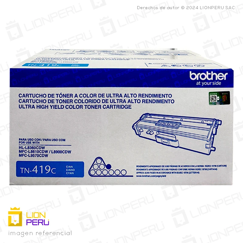 Toner Brother TN419C Cartucho TN-419C Original Cyan