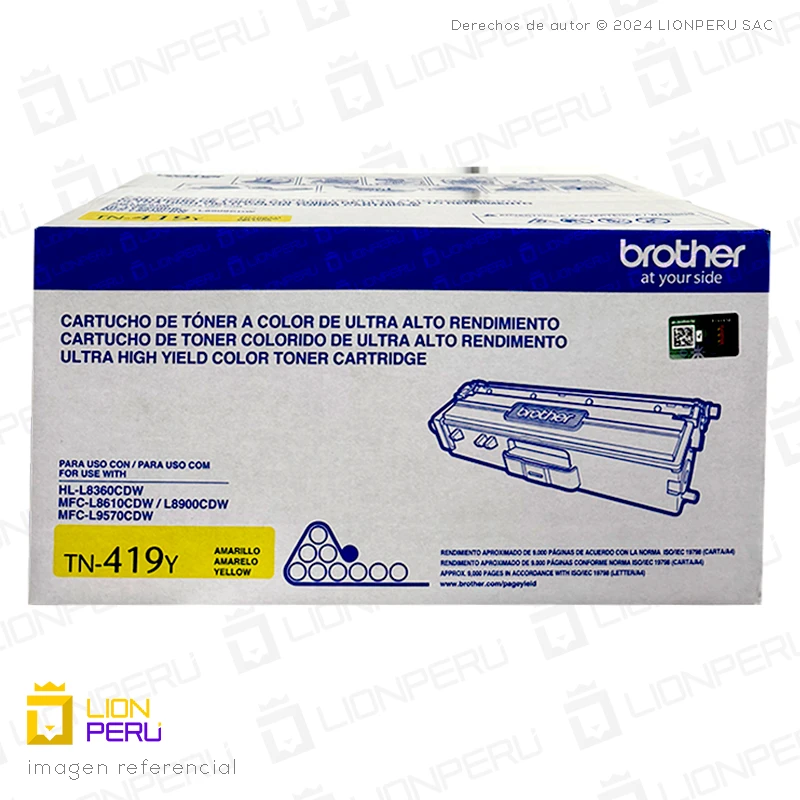 Toner Brother TN419Y Cartucho TN-419Y Original Yellow