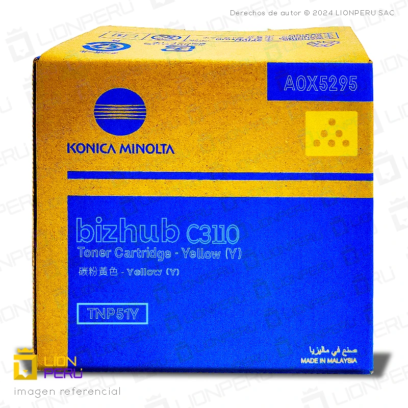 Toner Konica Minolta TNP51Y, TNP 51Y, A0X5295 Amarillo