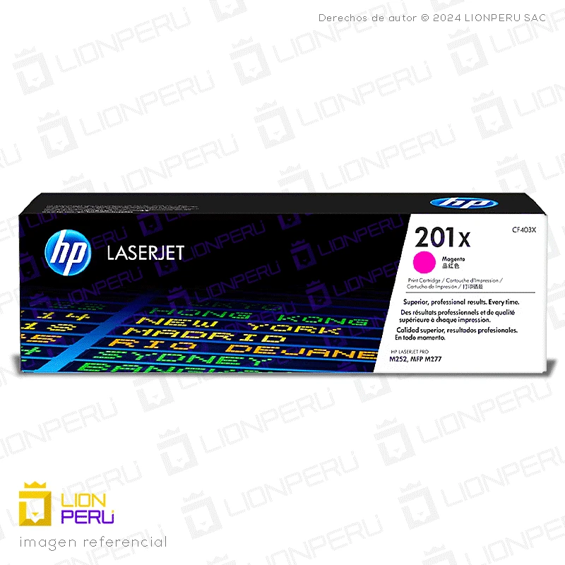 Toner HP 201X, CF403X Cartucho Original Magenta