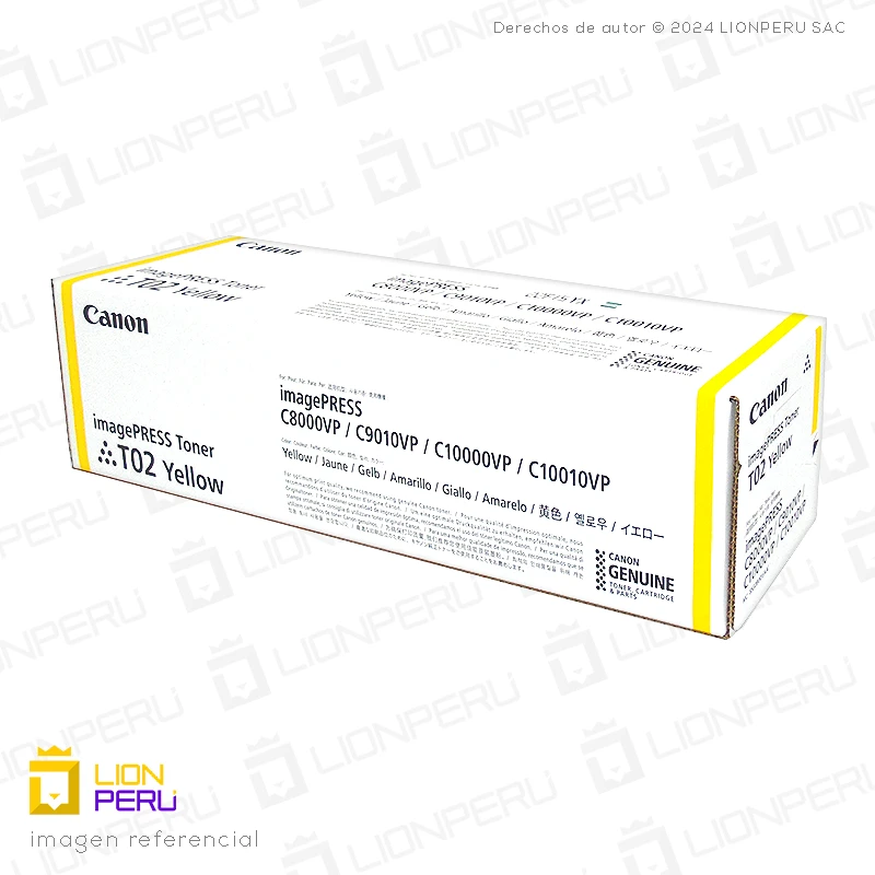 Toner Canon T02 Cartucho Original Amarillo