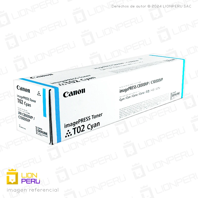 Toner Canon T02 Cartucho Original Cyan