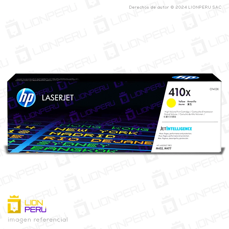 Toner HP 410X, CF412X Cartucho Original Yellow