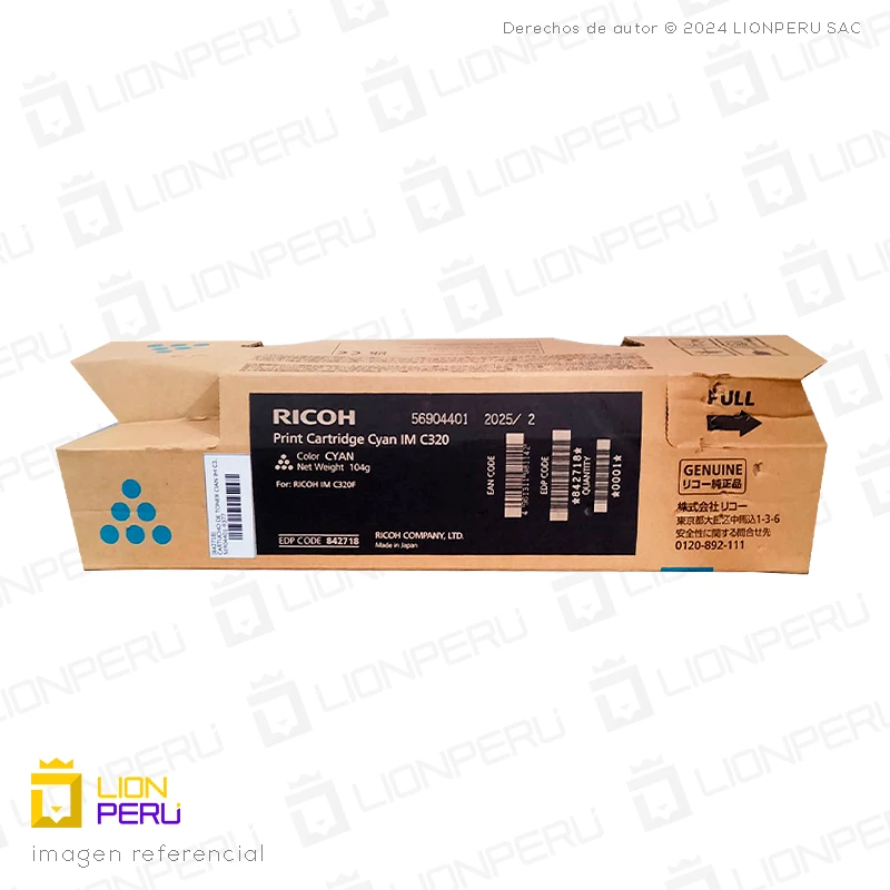Toner Ricoh IM C320, 842718 Original Cartucho Cian