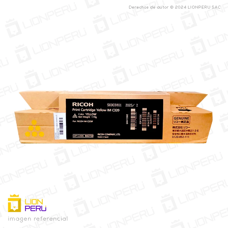 Toner Ricoh IM C320, 842720 Original Cartucho Amarillo
