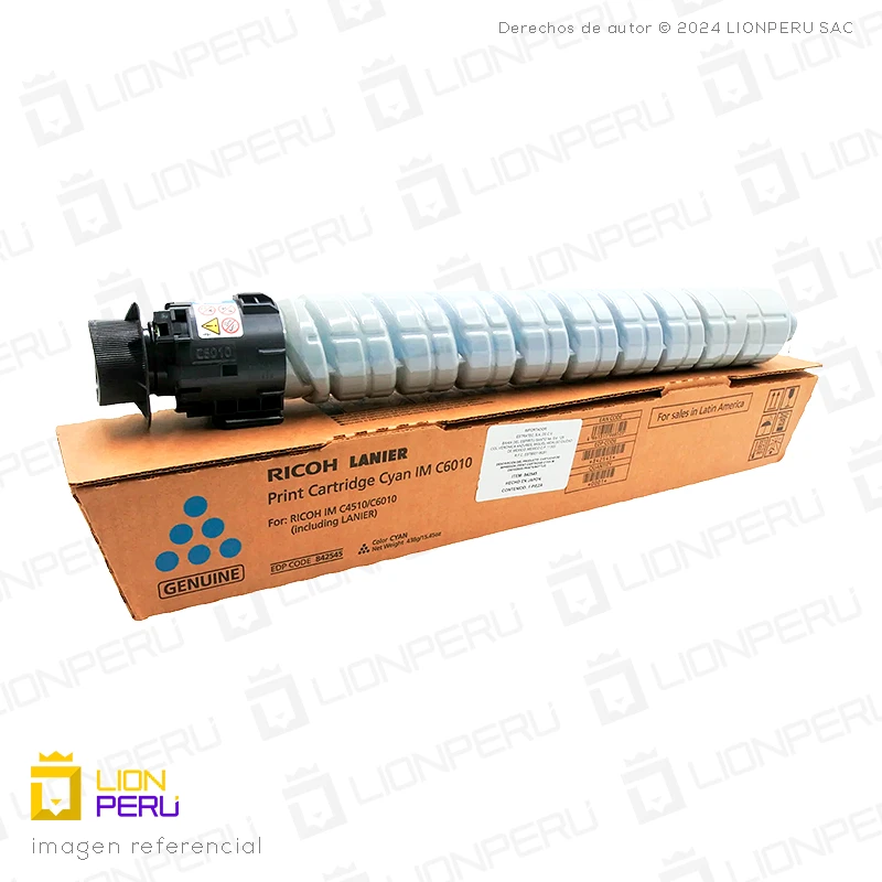 Toner Ricoh IM C6010, 842545 Original Cartucho Cyan