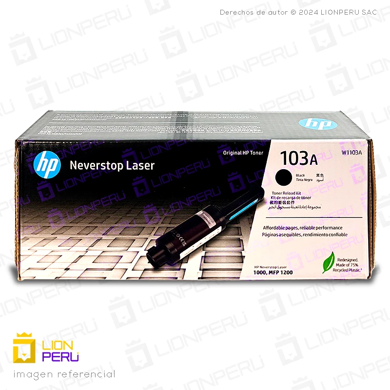 Toner HP 103A, W1103A Cartucho Original Negro