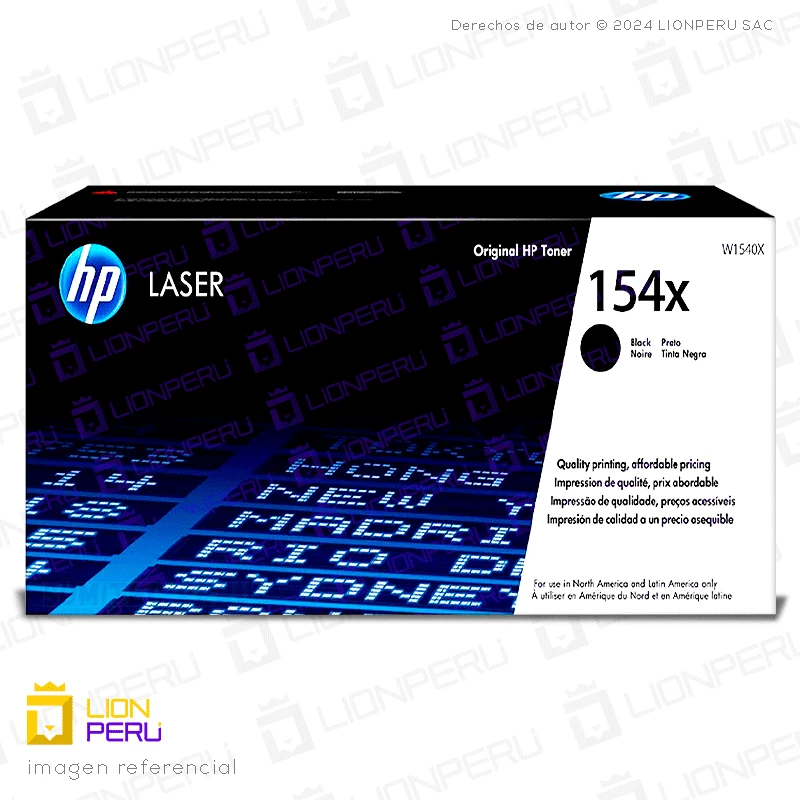 Toner HP 154X, W1540X Cartucho Original Negro