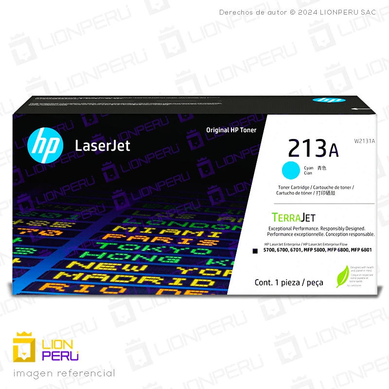 Toner HP 213A, W2131A Cartucho Original Cyan