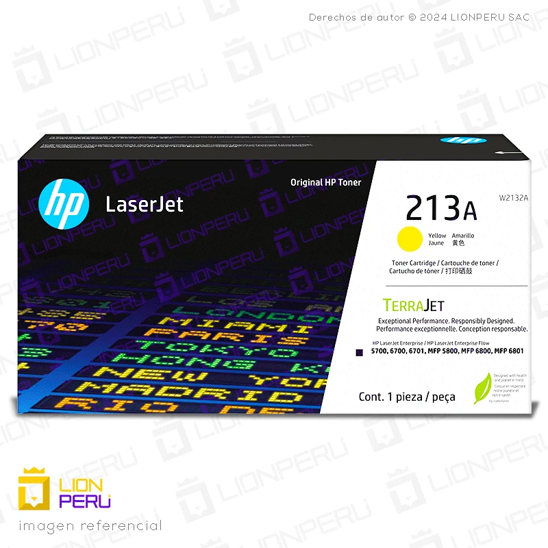 Toner HP 213A, W2132A Cartucho Original Yellow