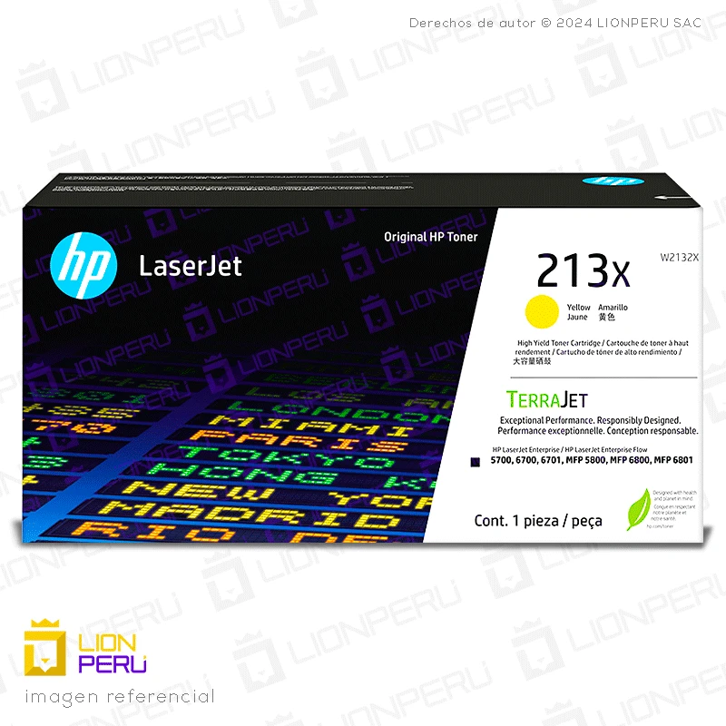 Toner HP 213X, W2132X Cartucho Original Yellow