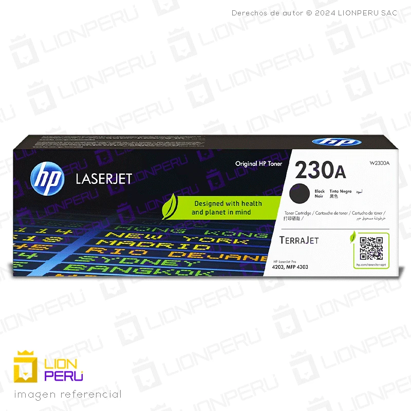 Toner HP 230A, W2300A Cartucho Original Negro