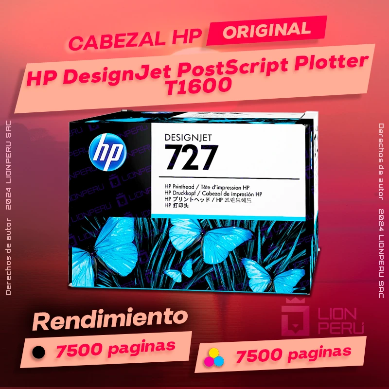 Cabezal HP T1600 DesignJet Plotter Cartucho Original