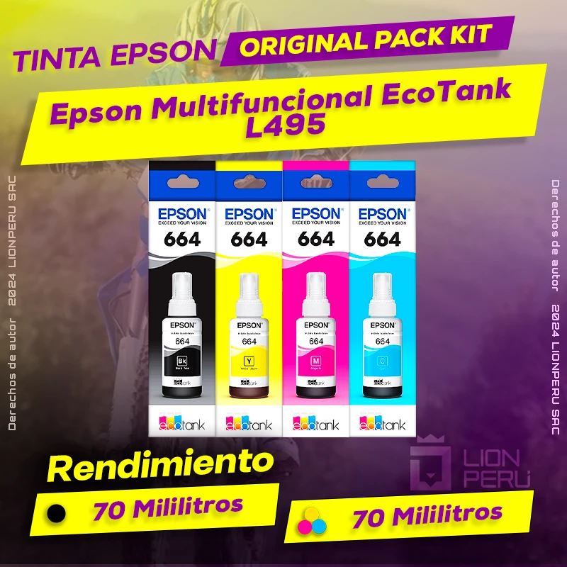 Tinta Epson L495 Multifuncional EcoTank Original