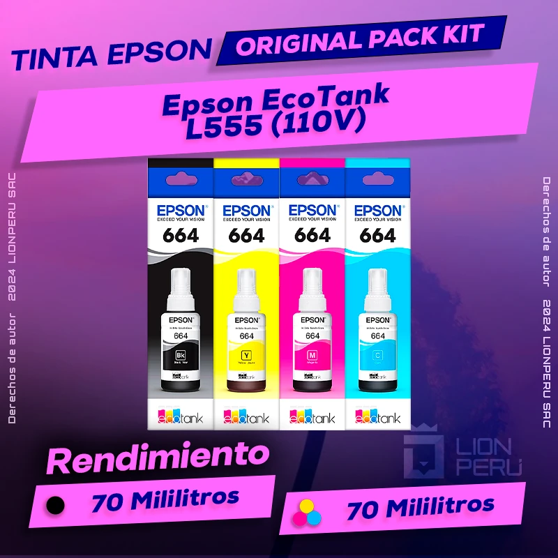 Tinta Epson EcoTank L555 (110V) Botella Original