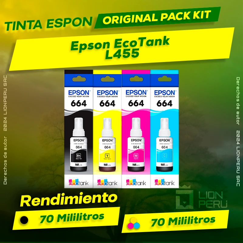 Tinta Epson L455 EcoTank Botella de Tinta Original