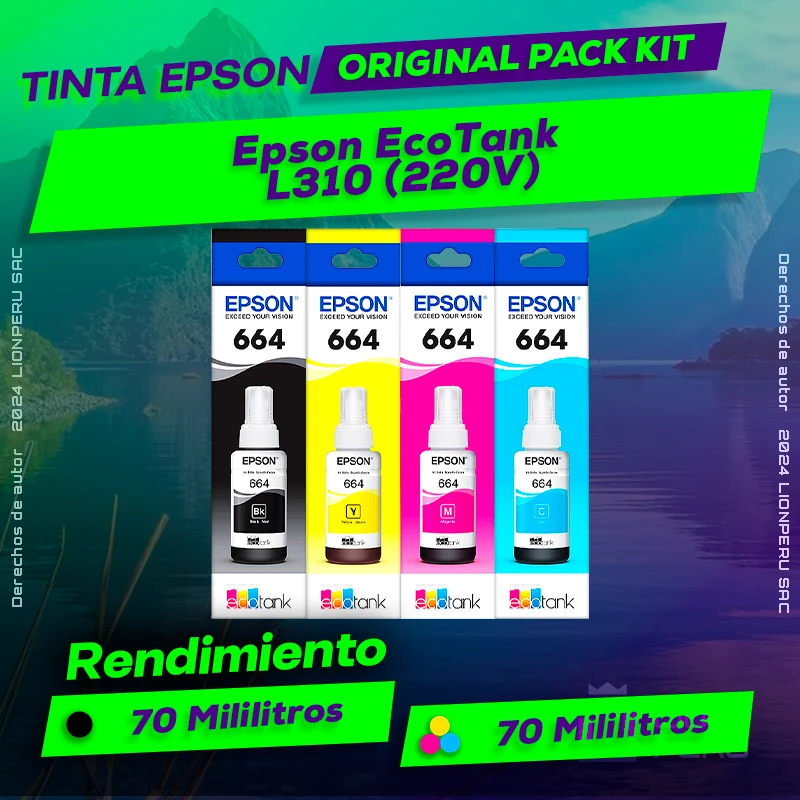 Tinta Epson L310 (220V) EcoTank Botella Original