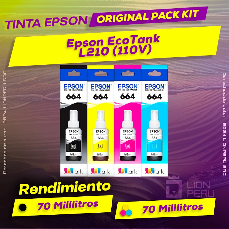 Tinta Epson L210 (110V) EcoTank Botella Original
