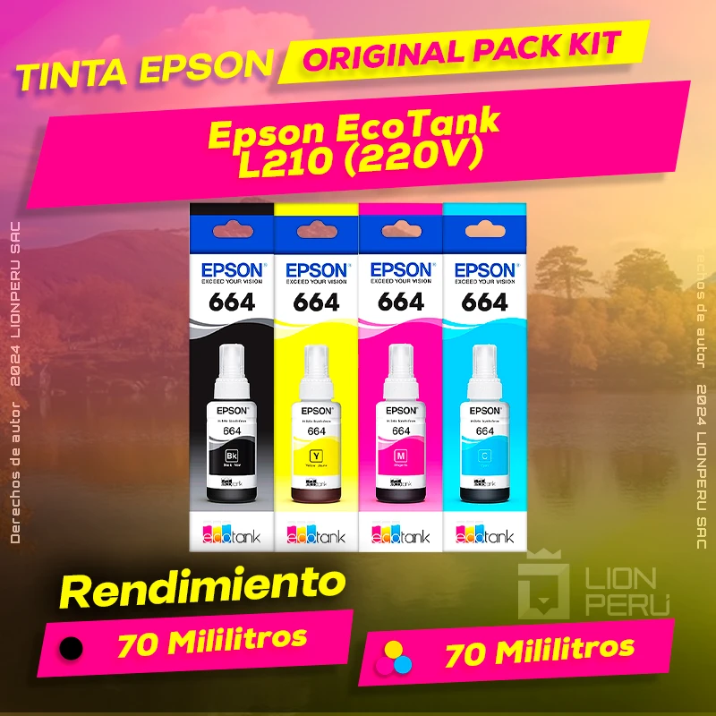 Tinta Epson L210 (220V) EcoTank Botella Original