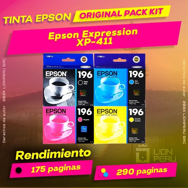 Tinta Epson XP-411 Expression Botella Original