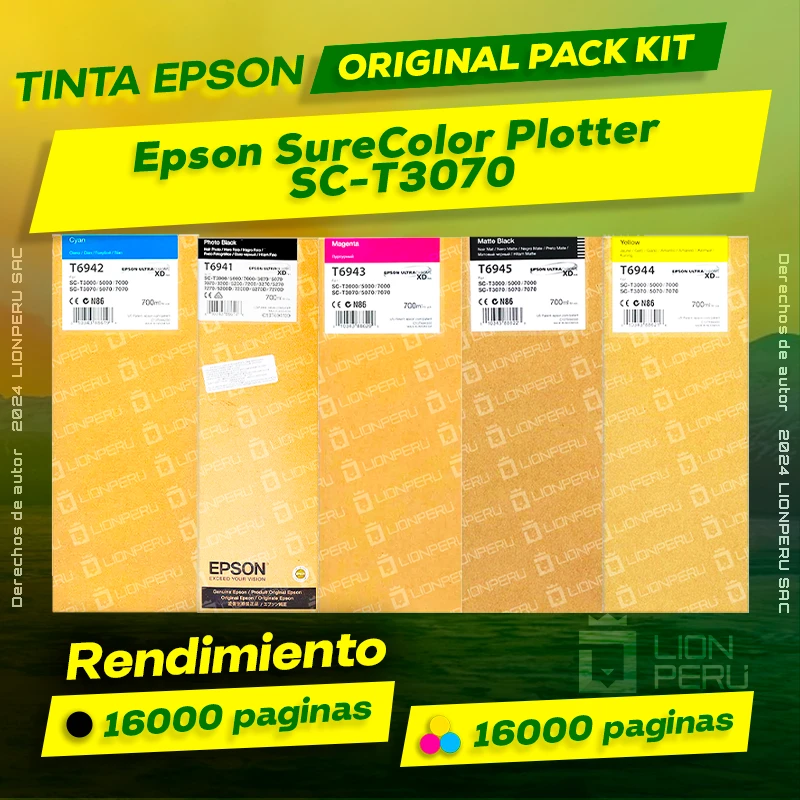 Tinta Epson SC-T3070 SureColor Plotter Original