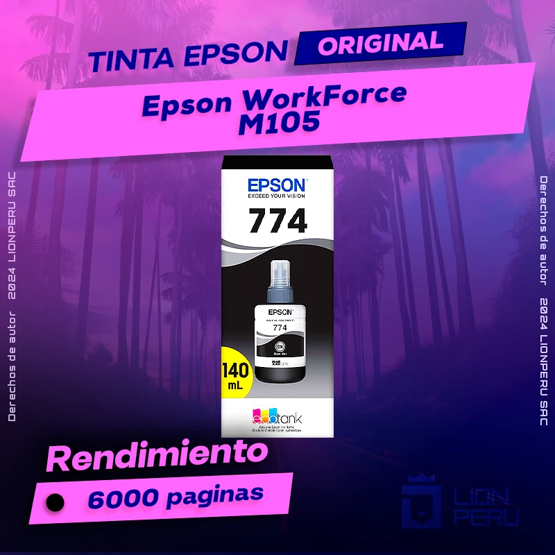 Tinta Epson M105 WorkForce Botella Original