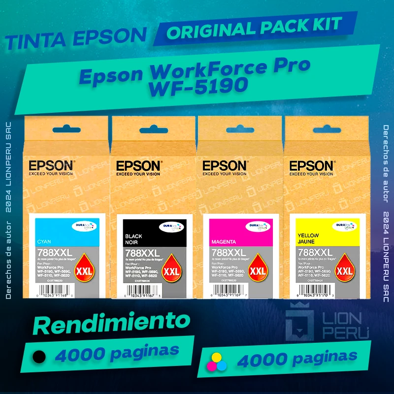 Tinta Epson WF-5190 WorkForce Pro Cartucho Original