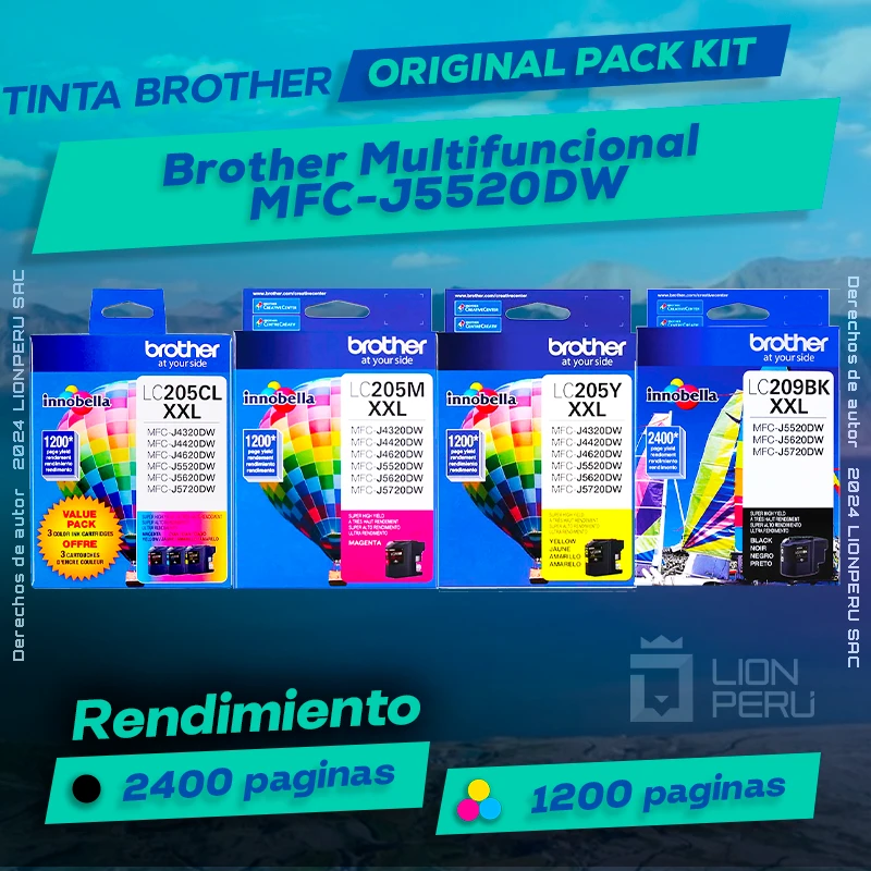 Tinta Brother MFC-J5520DW Multifuncional Original