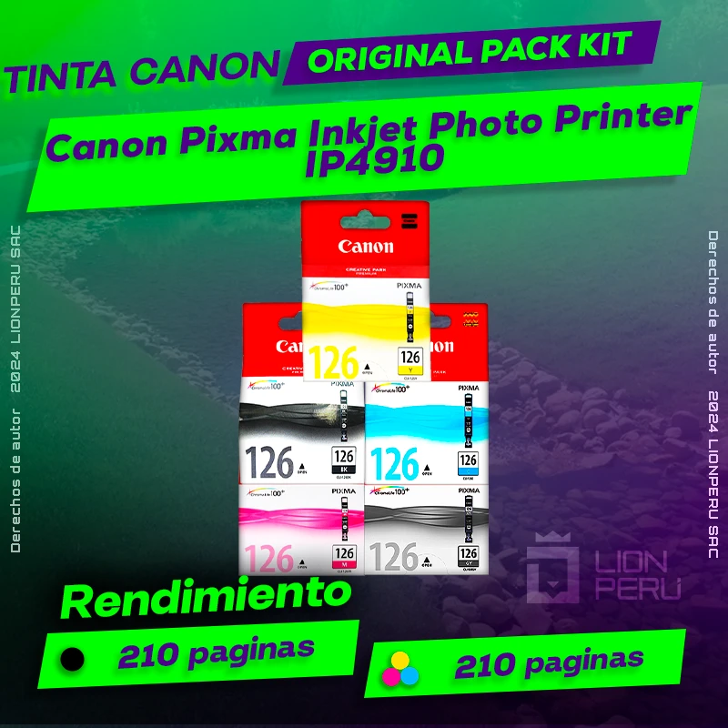 Tinta Canon IP4910 Pixma Inkjet Photo Printer Original