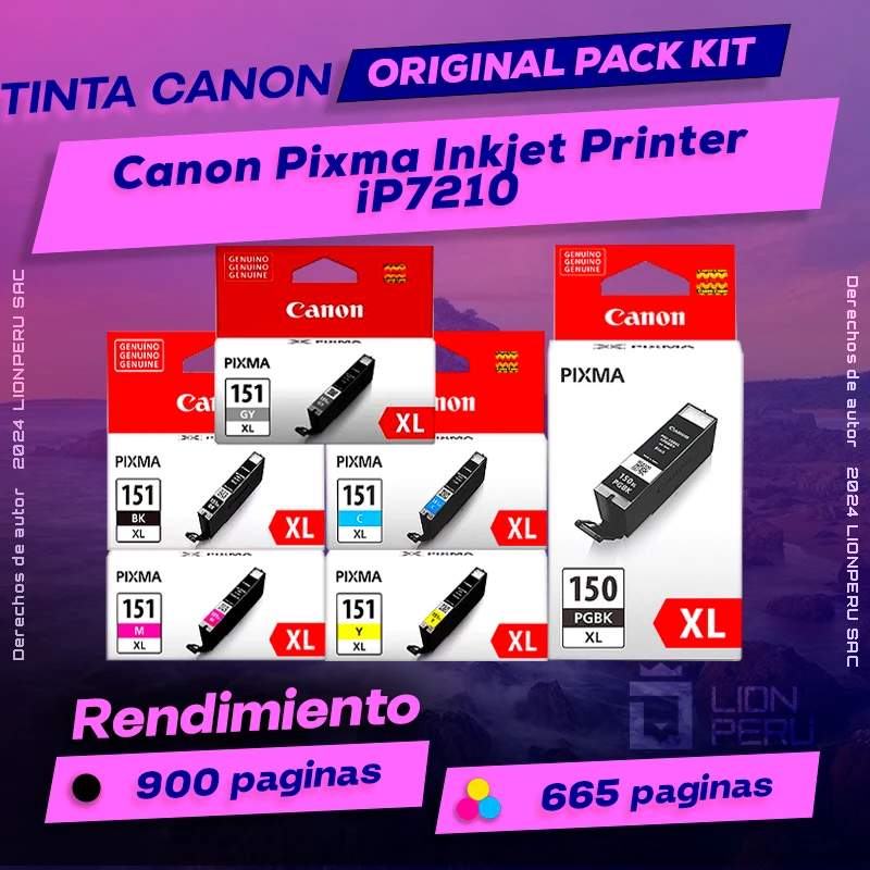Tinta Canon iP7210 Pixma Inkjet Printer Original